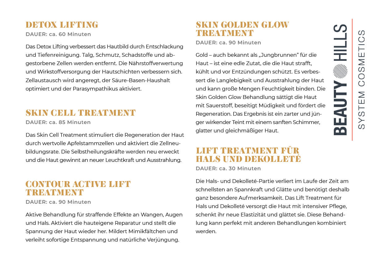 Behandlungen Beauty Hills 3/2